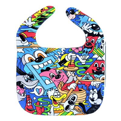 Baby Bib, 10" x 13" Poly Velour Front, Cotton Back, Velcro