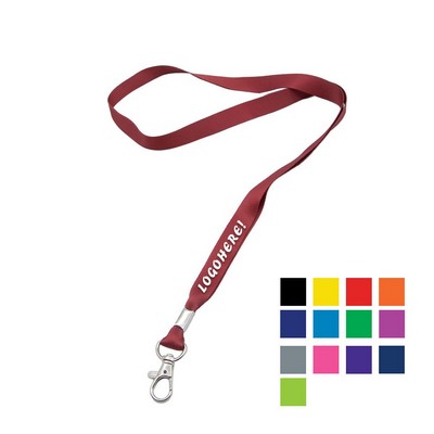 Custom 5/8" Polyester Lanyard w/ Lobster Claw & Metal Crimp
