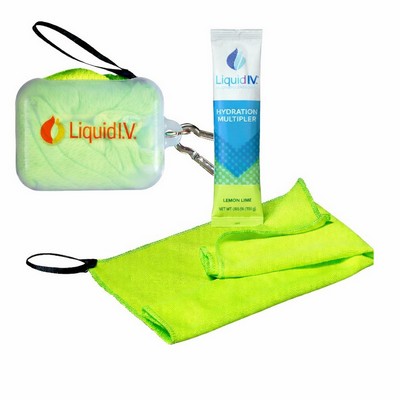 Cooling Towel & Hydration Kit with Carabiner Case