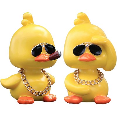 Cute Yellow Duck Car Ornaments Cool Duck Car Dashboard Decorations Shaking Head Doll