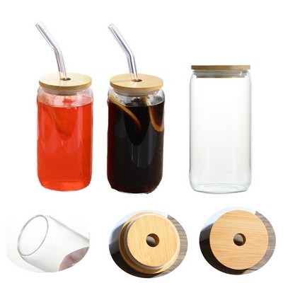 16oz Clear Frosted Beer Can Glass