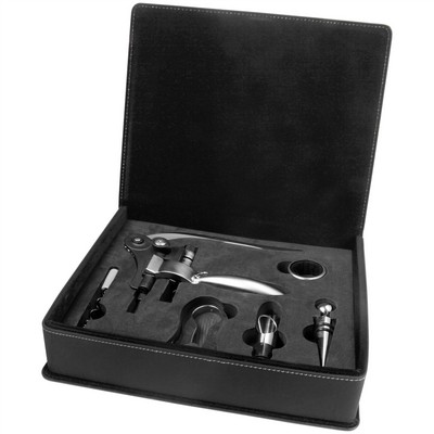 Five Piece Wine Tool Gift Set - Black