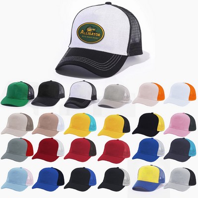 Mesh Snapback Trucker Hat with Patch