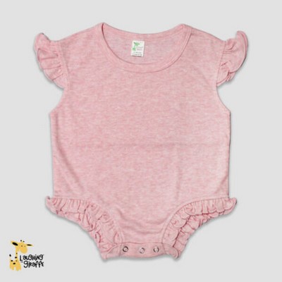 Flutter Sleeve Baby Bubble Rompers Cotton Candy 65% Polyester - 35% Cotton blend - Laughing Giraffe®