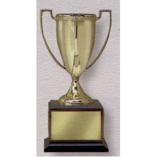 13.5" Metal Cup Trophy on Walnut Base