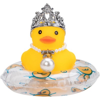 Car Duck Rubber Duck Car Ornaments Duck Car Dashboard Decorations with Mini Crown and Necklace