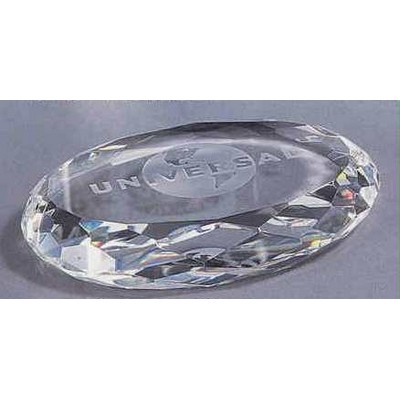 Crystal Awards / Crystal Oval Beveled Paperweight