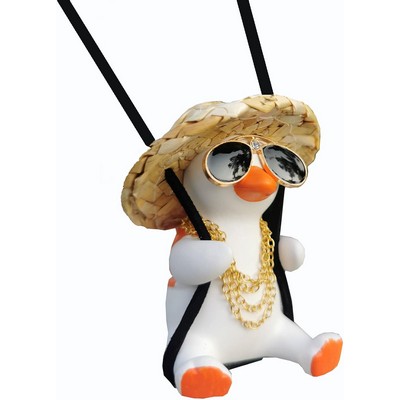 Rear View Mirror Hanging Accessories of Cool Swinging Duck Car Hanging Ornament Cute Car Accessories