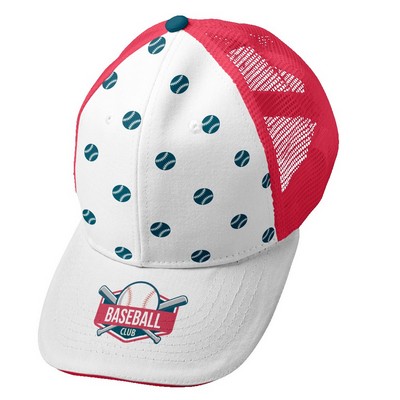 Premium Sublimation 6 Panel Mesh Back Trucker Cap -