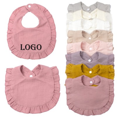 Baby gauze bib drool towel pleated soft cotton