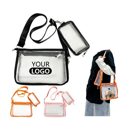 Pvc Crossbody Shoulder Bag With Phone Pouch