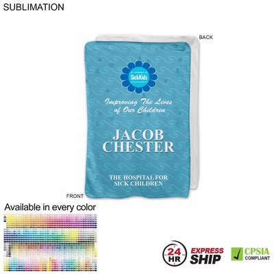 24 Hr Express Ship - Ultra Soft and Smooth Microfleece Baby Blanket 30x40, Sublimated