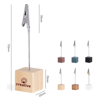 Wooden Cube Memo Holder