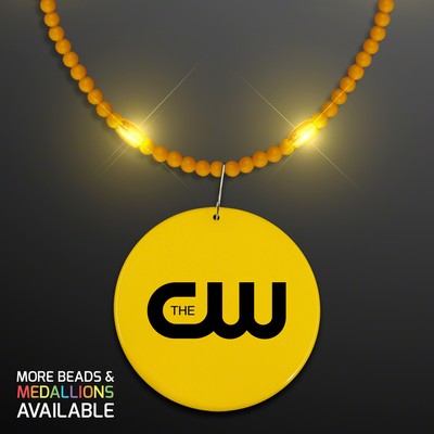 Still-Light Yellow Beads With Medallion - PRINTED