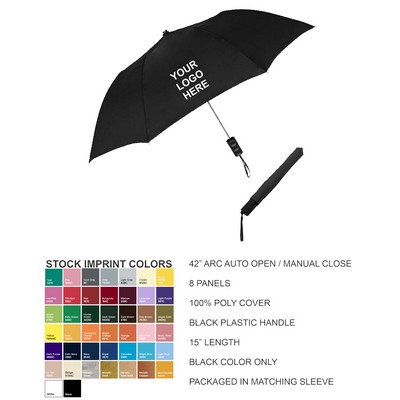 42" Arc Auto Open Folding umbrella, black color only
