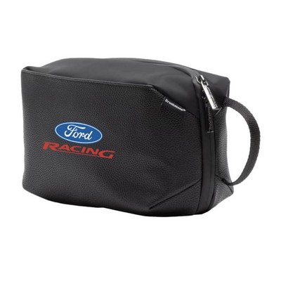 Brookstone Compact Toiletry Kit Vegan Leather Travel Bag