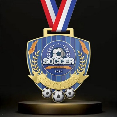 4" UV Printed Soccer Medals