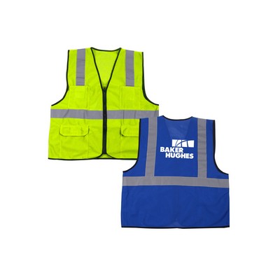 High Visibility Safety Vest with 4 Pockets