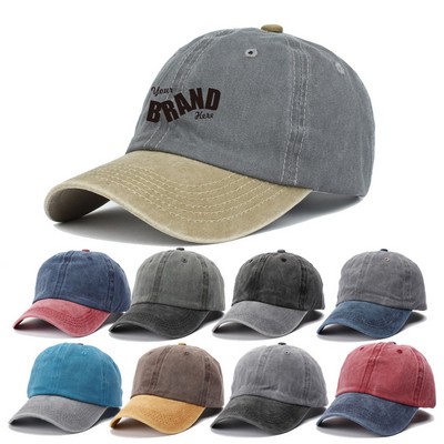 Two Tone Vintage Style Cotton Cap
