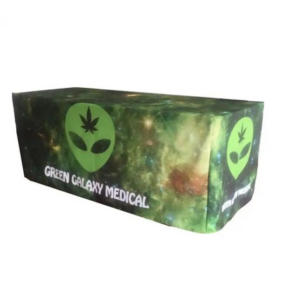 Premium Table Cover 6' Tablecloth Full Color Fitted Zipper Style Table Throws