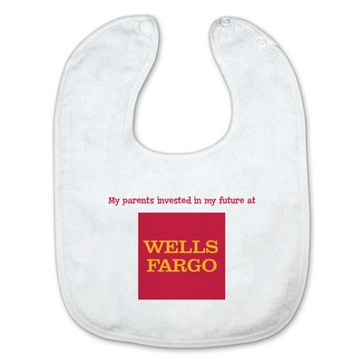 White Snap Baby Bib (10"x13")