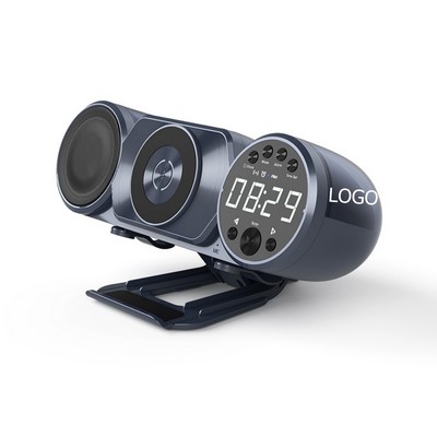 3-in-1 Wireless Charging Station with Bluetooth Speaker Alarm Clock