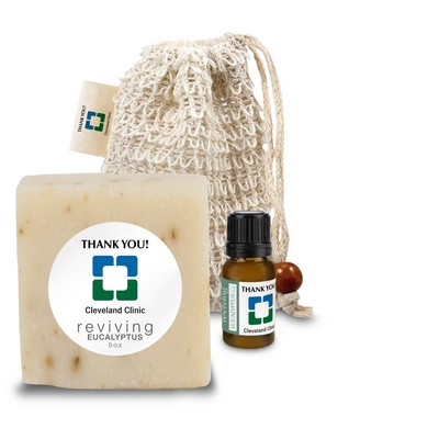 Loofah Bag with Soap and Essential Oil