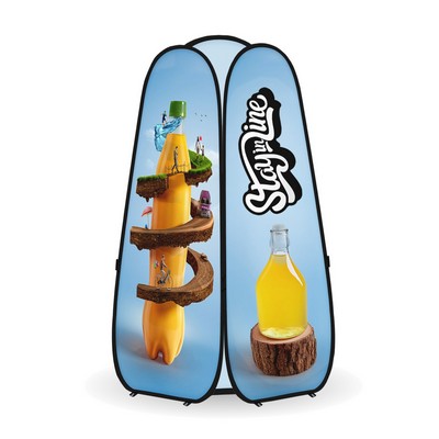 3.9' x 2.3' Three Sided Tower Shaped A-POP Banner Kit