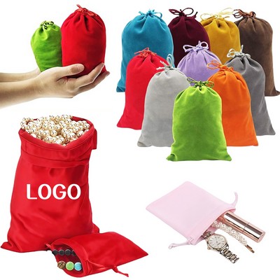 Multi-Purpose Colorful Velvet Gift Bags With Drawstring