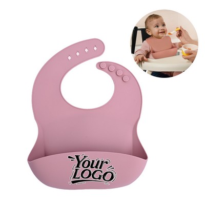 Cute Silicone Baby Bib with Food Catcher Pocket