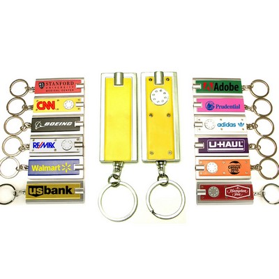 Mini Flash Light w/Super Bright LED & Swivel Key Chain (Yellow)