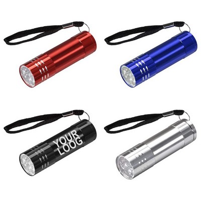 9 LED Tactical Mini Aluminum Flashlight