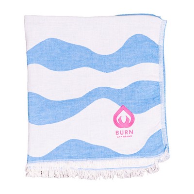 Wavy Stripes Double Faced Peshtemal Towel