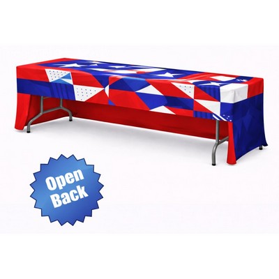 8' Open Back Table Throw w/ Graphics (8'x30"x29")