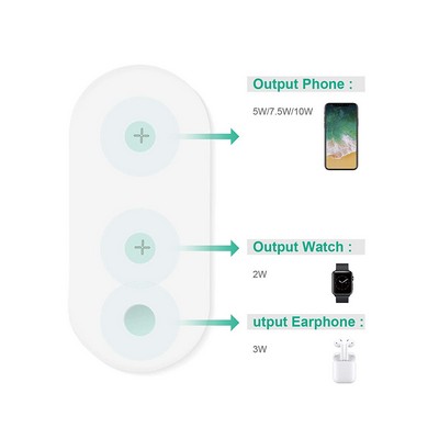 3" 1 fast charging for Iphone X, XS, XR 8 Plus, Apple Watch, Airpods