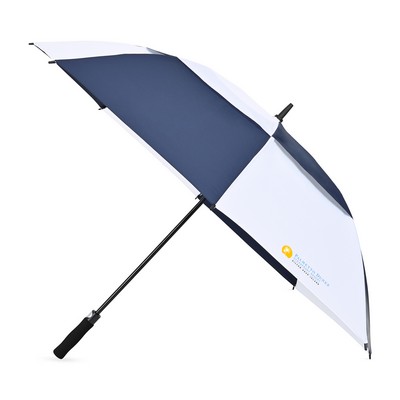 Elements 60" Recycled rPET Auto Open Dual Canopy Golf Umbrella - Navy-White