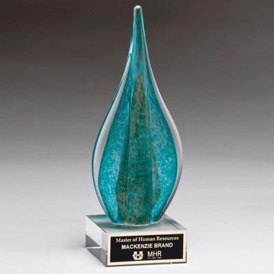 Teardrop w/ Metallic Accent on Base Art Glass