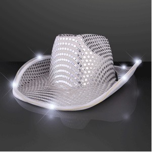 Silver Sequin Cowboy Hat - BLANK