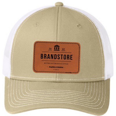Port Authority® Snapback Trucker Cap C112 with Leatherette Patch Applied