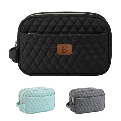 Quilted Nylon Cosmetic Bag