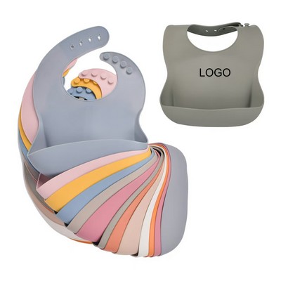 Cute Silicone Baby Bib with Pocket