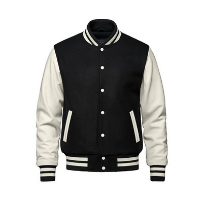 Melton And Leather Varsity Jacket