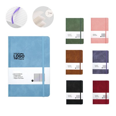 A5 Leather Hardcover Lined Journal Notebook