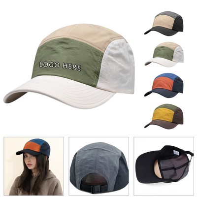 Quick-Drying Flat Brim Baseball Cap W/Snap Closure