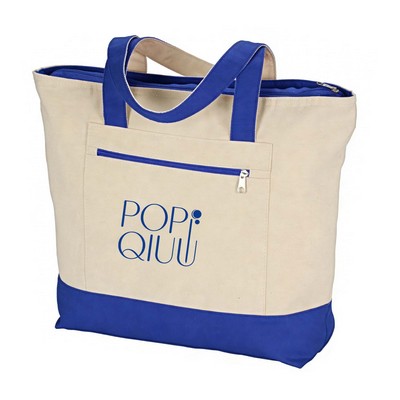 10oz Two-Tone Accent Gusseted Tote Bag
