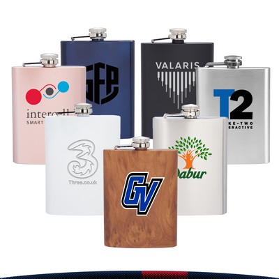 8 oz. Chiam Stainless Steel Hip Flasks