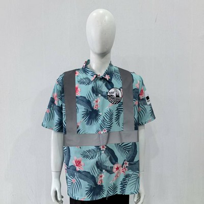 Tropical Print Shirt with Safety Class Tape