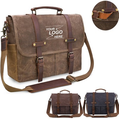 Vintage 15.6" Men's Leather Laptop Messenger Bag