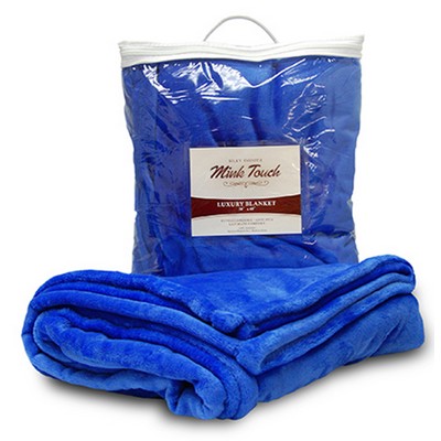 Mink Touch Luxury Blanket 50"X60"-- Royal -- (Embroidered)