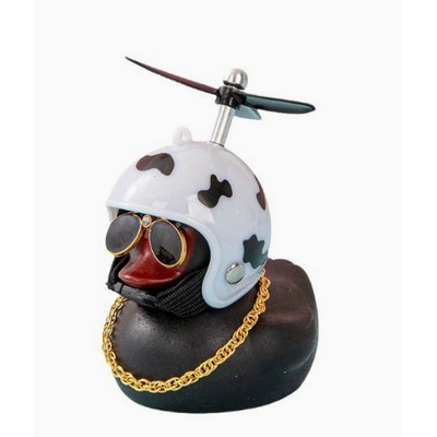 Car Rubber Duck Cute black Wind-Breaking Ducks Dashboard Decorations Small Ornaments with Propellers